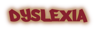 word dyslexia in crimson and gold